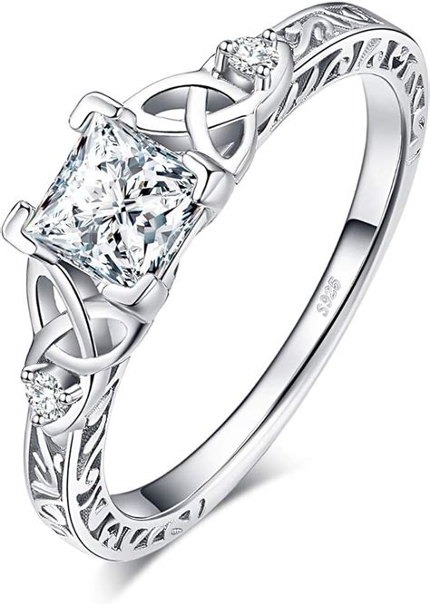 JewelryPalace Vintage Celtic Knot Engagement Rings For Women White