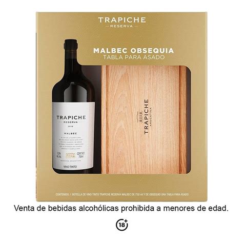 Vino Tinto Trapiche Reserva Malbec Ml M S Tabla Para Asado Walmart