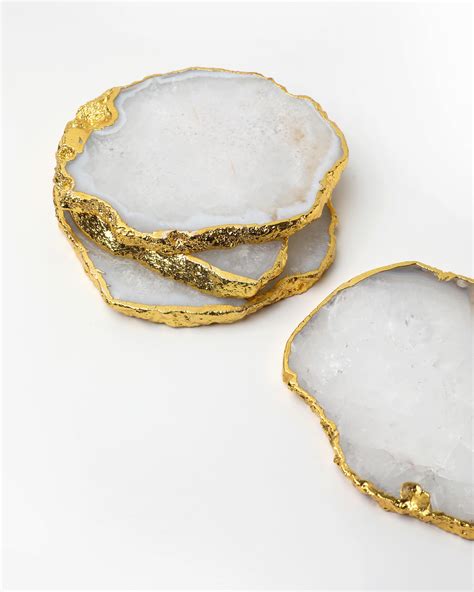 Natural White Salt Agate Coasters | No. 22 – No. 22 Home