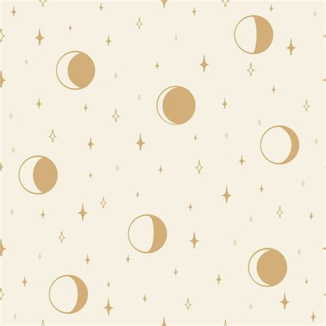 Aesthetic illustration seamless pattern with celestial moon phases ...