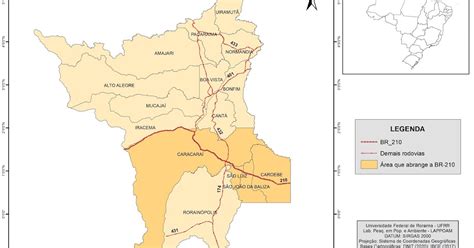 Mapa Das Rodovias Federais Do Estado De Roraima