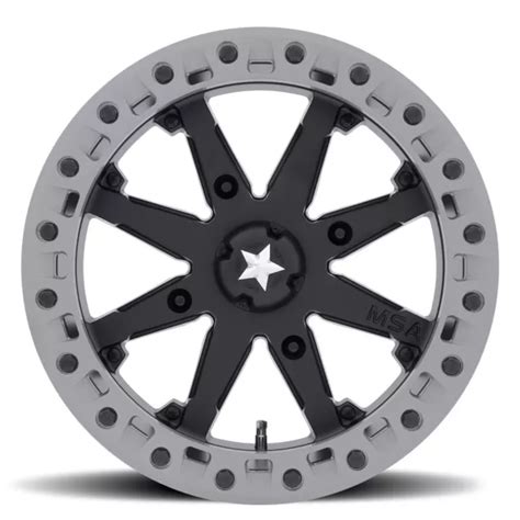 MSA M31 LOK2 Beadlock ATV Wheel Satin Black 14x7 0mm 4 110 M31