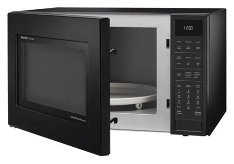 Sharp Appliances - SMC1585BB - 1.5 cu. ft. 900W Sharp Matte Black Carousel Convection Microwave ...