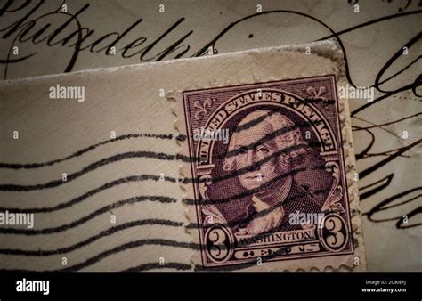 Postage stamp with George Washington Stock Photo - Alamy