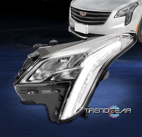 For Cadillac Xts Led Drl Projector Headlight Lamp Chrome