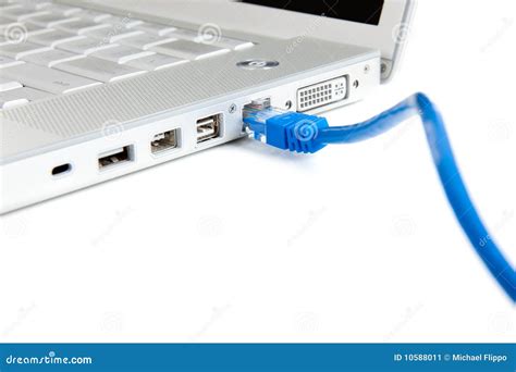 Connectivity - Ethernet Cable In Computer Stock Image - Image: 10588011