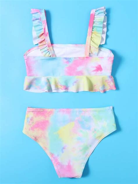 Ba Ador Bikini Fruncido De Tie Dye Moda De Mujer Shein M Xico