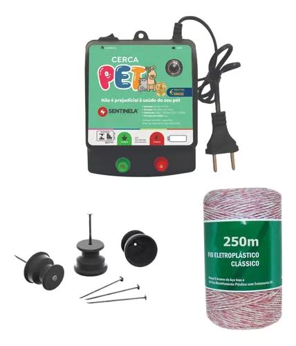 Kit Eletrificador Cerca Rural Pet Cabo M Isolador Frete Gr Tis