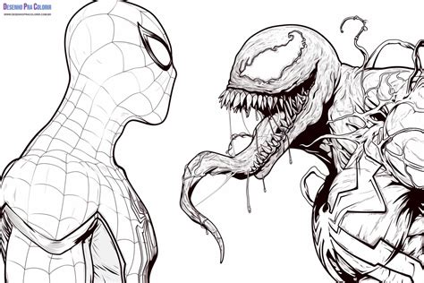Homem Aranha E Venom Para Colorir