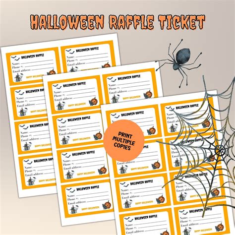 Halloween Raffle Ticket, Printable Raffle Ticket, Halloween Party ...