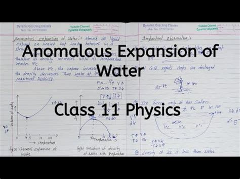 Anomalous Expansion Of Water Chapter Thermal Properties Of