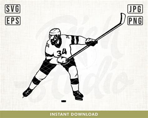 Hockey Player Svg File, Hockey Svg, Hockey Jersey Svg, Hokey Decal ...