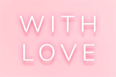 Glowing Love Neon Typography On Pink Background