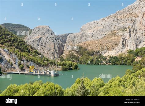 Spain The Embalse Tajo De La Encantada And The Garganta Del Chorro