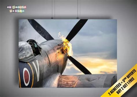 SUPERMARINE SPITFIRE FLUGZEUGE Weltkrieg Wall Art Plakat EUR 9 48