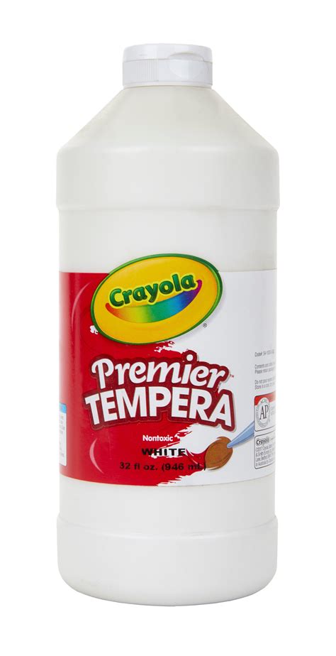 Crayola White Premier Tempera Paint 32 Ounce Squeeze Bottle