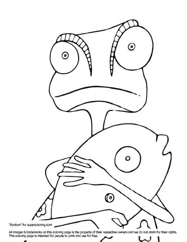 Rango with Fish coloring page | SuperColoring.com