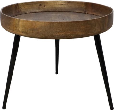 HSM Collection Bijzettafel Ventura ø50 cm mangohout ijzer naturel