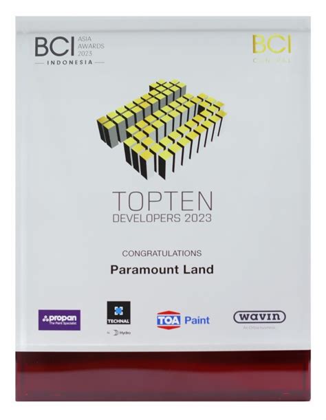 Paramount Land Raih Top Developers Pada Ajang Bci Asia Awards