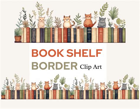 Book Clipart Border, Bookshelf Clipart, Catclipart Border, Colourful ...