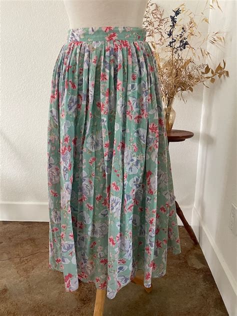 Floral Vintage Skirt 80s 90s Skirt Laura Ashley S Gem