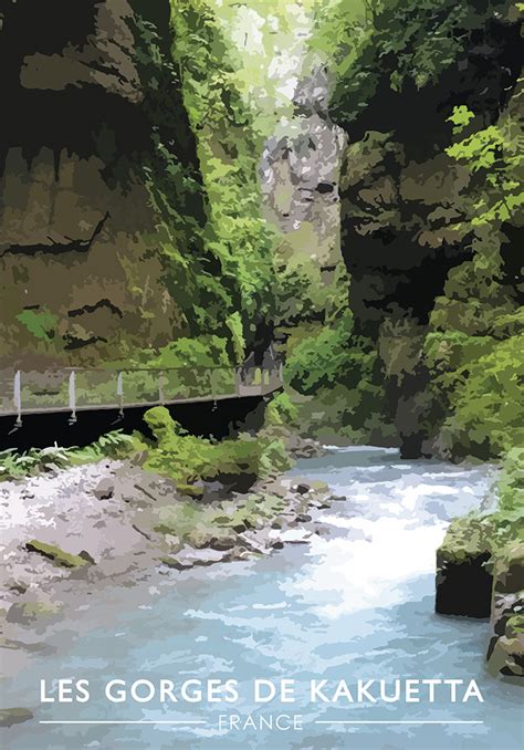 Affiche Gorges du Tarn Poster lieu naturel Lozère Artcamia