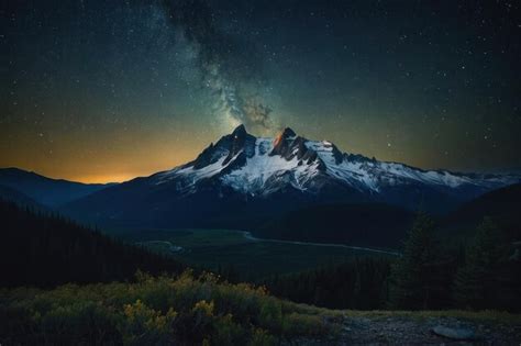 Premium Photo Imagine A Starry Night Sky Above A Silent Mountain