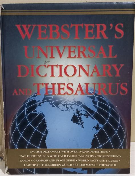 Big Size Hard Cover Websters Universal Dictionary And Thesaurus