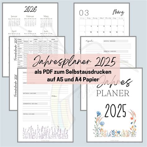 Jahresplaner Als Pdf Zum Selberdrucken