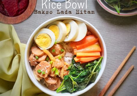 Resep Rice Bowl Bakso Lada Hitam Oleh Erny Sulistyowati Pawon Erny