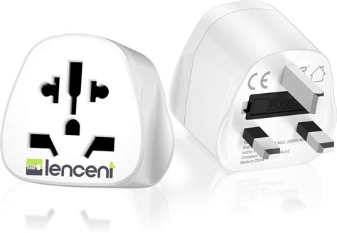 Lencent 2x World To Uk Travel Adapter Visitor From Usaeuropechinaaustralia To 3 Pin Uk