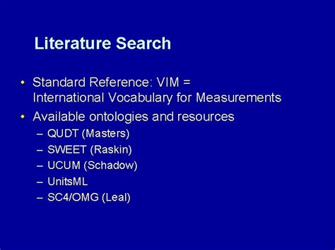 A Standard Ontology For Units Of Measure Status