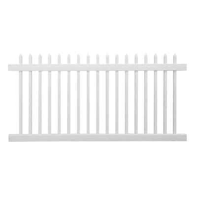 Weatherables Abbington 4 Ft W X 5 Ft H White Vinyl Picket Fence Gate