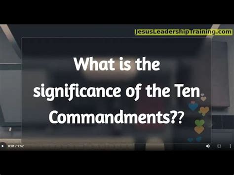 What Is The Significance Of The Ten Commandments YouTube