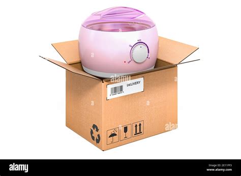 Electric Wax Warmer Inside Cardboard Box Delivery Concept 3d