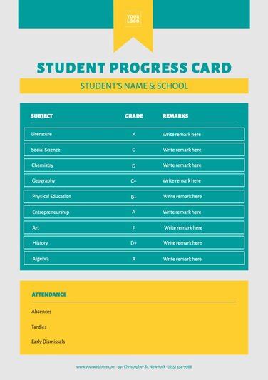 Customizable Student Report Card Templates