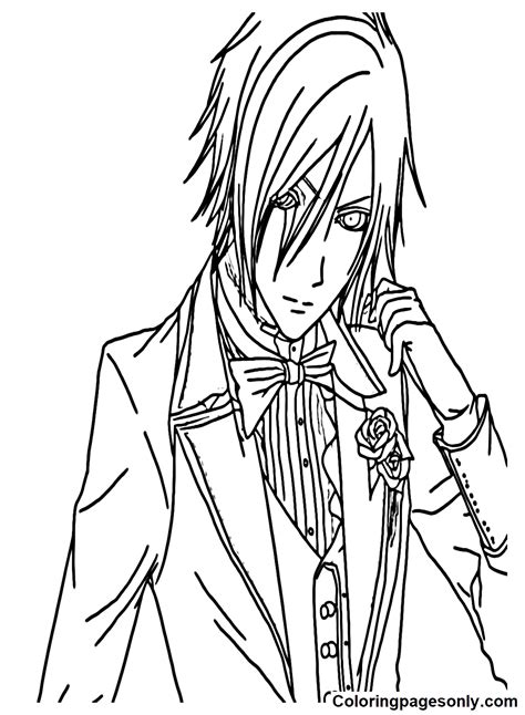 Black Butler Sebastian Coloring Pages