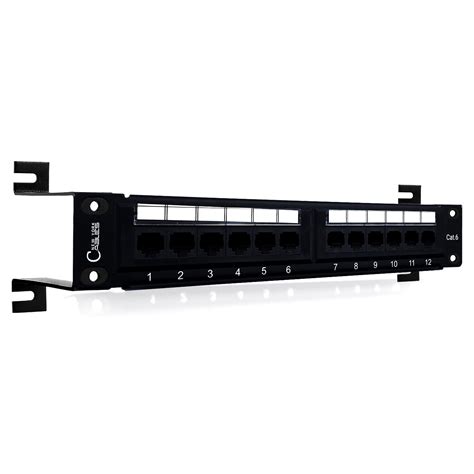 Cat6 Cat5e 12 Port Patch Panel Unshielded Horizontal 1u Wall Mount 10 Gigabit Utp Rj45 Ethernet