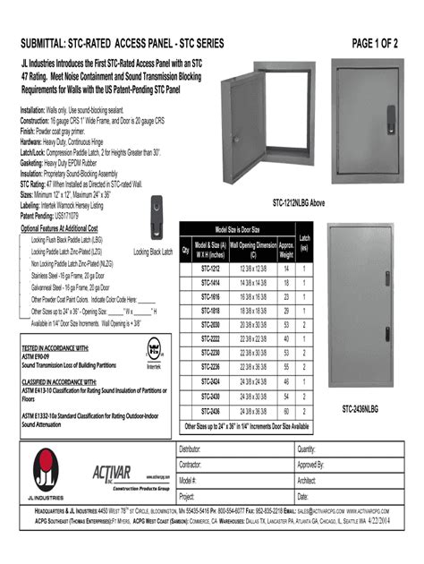 Fillable Online Absupply Submittal For Atm Series Of Gasketed Access