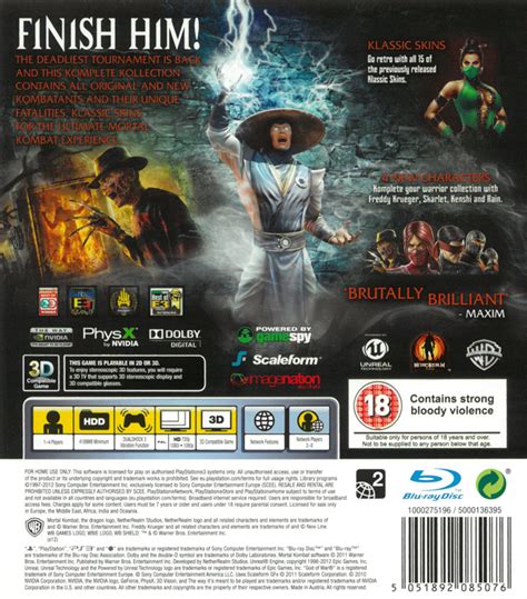 Mortal Kombat Komplete Edition Cover Or Packaging Material MobyGames