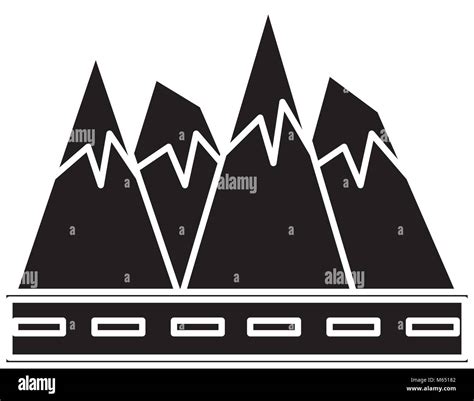 Road And Alps Peaks Icon Stock Vector Image And Art Alamy