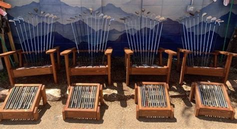 Set Of Deluxe Golf Club Adirondack Chairs Colorado Ski Chairs