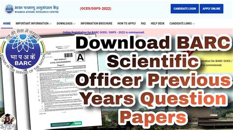 Barc Scientific Officer Previous Year Question Papers Barc Work