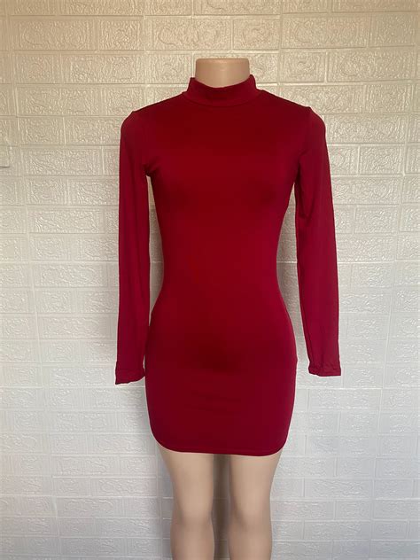 Mock Neck Bodycon Dress Faicom Official