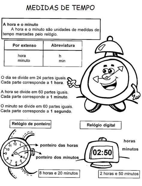 Atividades Medidas De Tempo Para Imprimir Online