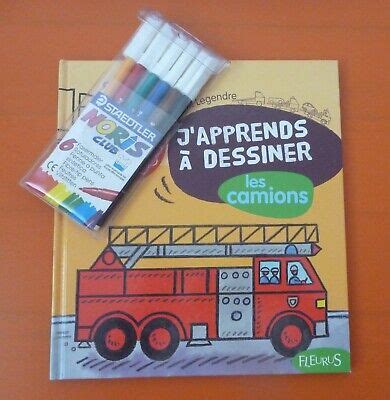 Lot Livre J Apprends Dessiner Les Camions Fleurus Feutres Staedtler