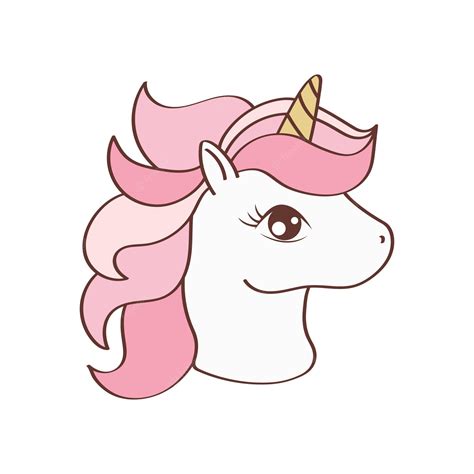 Premium Vector | Unicorn face clipart character design. adorable clip ...