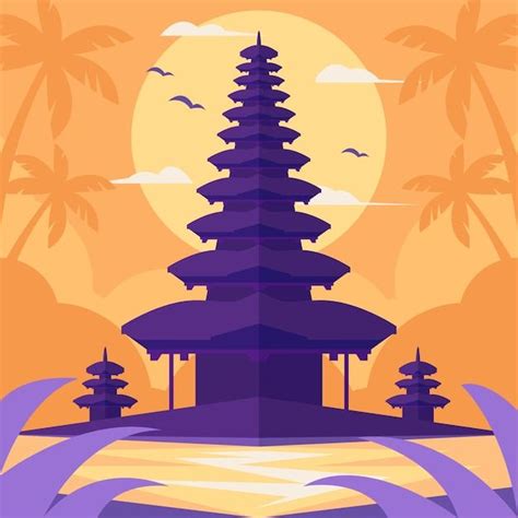 Hindu Temple Vector Hd Images Pura Balinese Hindu Temple Silhouette