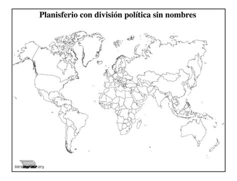 Mapa Planisferio División Política Sin Nombres en venta en Tehuacan ...