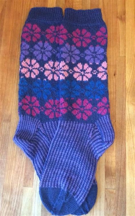 Hand Knit Flower Socks In A Classic Fair Isle Pattern With Etsy